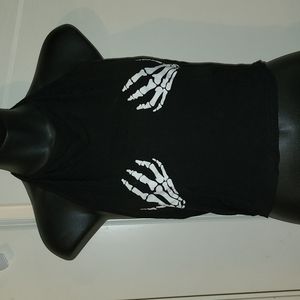 Black skull hands halter top